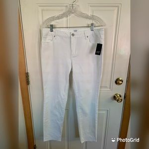 Super Stretch White Capri Ankle Pants
